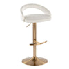 Grotto - Upholstered Adjustable Barstool - Gold Metal Base