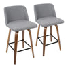 Tintori - Counter Stool (Set of 2) - Walnut And Gray Fabric