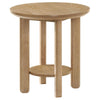 Ottowa - Round Wood Table With Shelf