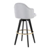 Ahoy - Upholstered Fixed-Height Barstool (Set of 2) - Black Base, Gold Footrest