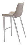 Magnus Barstool (Set of 2) Brown & Silver — Set of 2