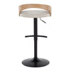 Grotto - Adjustable Barstool - Black Metal, Whitewashed Wood