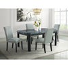 Francesca - Rectangular 5 Piece Gray PU Chairs Dining Set, Table & Four Chairs - Gray Marble