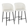 Fran - Fixed-Height Counter Stool (Set of 2) - Black Metal Base