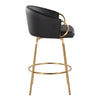 Claire - 26" Fixed-Height Counter Stool With Swivel And Round Gold Metal Footrest (Set of 2) - Gold Metal