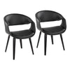 Curvo - Upholstered Chair (Set of 2) - Black Wood Legs