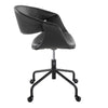 Curvo - Upholstered 4-Star Task Chair - Black Metal Base
