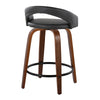 Grotto - 31" Upholstered Fixed-Height Counter Stool (Set of 2) - Walnut Wood Base