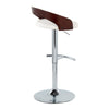 Grotto - Adjustable Barstool - Chrome Metal, Mahogany Wood