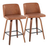 Toriano - 26" Fixed-Height Counter Stool (Set of 2) - Dark Brown