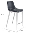 Magnus Counter Stool (Set of 2) Black & Silver — Set of 2