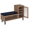 Teller - 1-Door Entryway Shoe Storage Bench - Natural Oak
