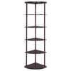 Bonwick - Wood 5-Shelf Corner Bookshelf - Cappuccino