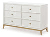 Chelsea by Rachael Ray - Dresser - White With Gold Accents
