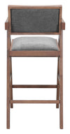 Delhi Barstool Gray & Walnut — Set of 2