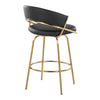 Jie - Fixed-Height Counter Stool With Swivel - Gold Metal (Set of 2)