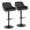 Daniella - Adjustable Barstool With Swivel - Black Metal (Set of 2)