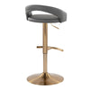 Grotto - Upholstered Adjustable Barstool - Gold Metal Base
