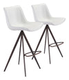 Aki - Bar Chair (Set of 2) - White & Walnut