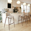 Desi Barstool (Set of 2) Beige & Walnut — Set of 2
