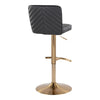 Henry - Adjustable Barstool With Swivel - Gold Metal (Set of 2)