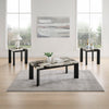 Strata - Faux Marble 3 Piece Occasional Set (1 Coffee & 2 End Tables) - Black / White
