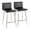 Mason - 26" Upholstered Fixed-Height Counter Stool With Swivel (Set of 2) - Stainless Steel