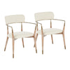 Savannah - Chair (Set of 2) - White Washed Wood And Cream Noise Fabric With Copper Accent