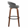 Grotto - Upholstered Fixed-Height Barstool (Set of 2) - Walnut Wood