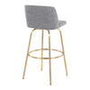 Toriano - 30" Fixed-Height Barstool (Set of 2) - Gold Base