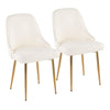 Marcel - Glam Dining Chair (Set of 2) - Gold Frame And White Faux Leather
