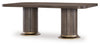 Lancia - Complete Double Pedestal Dining Table - Charred Oak