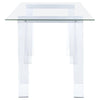 Amaturo - Glass Top Acrylic Writing Desk - Clear