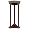 Edite - Round Marble Top Accent Side Table - Merlot
