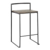 Fuji - Stackable Counter Stool With Cushion - Black Metal