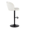 Fran - Adjustable Barstool (Set of 2) - Black Metal, White Faux Leather
