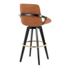 Cosmo - Fixed-Height Barstool (Set of 2) - Black Wood Base, Gold Footrest