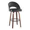 Renee - Upholstered Fixed-Height Barstool (Set of 2) - Walnut Wood Base