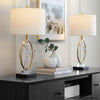 Crystal - Buds Table Lamp (Set of 2) - Black Metal, Clear Crystal, Gold Metal, Off-white Linen