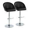 Matisse - Highback Adjustable Barstool With Rounded T Footrest (Set of 2) - Chrome Metal