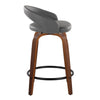 Grotto - 31" Upholstered Fixed-Height Counter Stool (Set of 2) - Walnut Wood Base