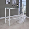 Tolbert - Rectangular Glass Top Pub Bar Table - Chrome