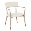 Savannah - Chair (Set of 2) - White Washed Wood And Cream Noise Fabric With Copper Accent
