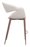 Limay Counter Stool Beige & Walnut