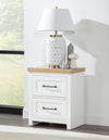 Horizons - 2 Drawers Nightstand - Pure White / Natural Oak