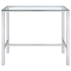 Tolbert - Rectangular Glass Top Pub Bar Table - Chrome
