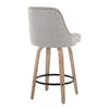Studded - Marcel Fixed-Height Barstool (Set of 2) - Whitewashed Wood