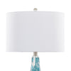 Rocca - 29" Table Lamp (Set of 2) - Sapphire Blue And White Glass, Brushed Nickel, Clear Crystal, And White Linen Shade