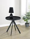 Briggs - Round Marble Printed Glass Top End Side Table