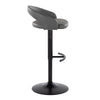 Grotto - Upholstered Adjustable Barstool - Black Metal Base